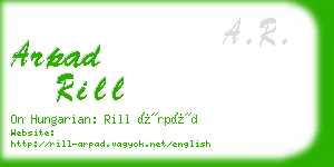 arpad rill business card